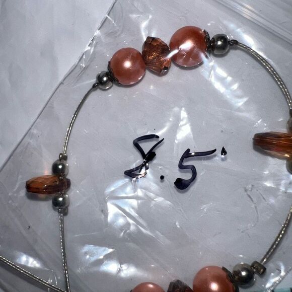 Vintage Silver Tone Wire and‎ Bead Bracelet - Picture 7 of 7